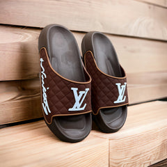 Medicated Brown L-V Soft Sole Slides LS-441