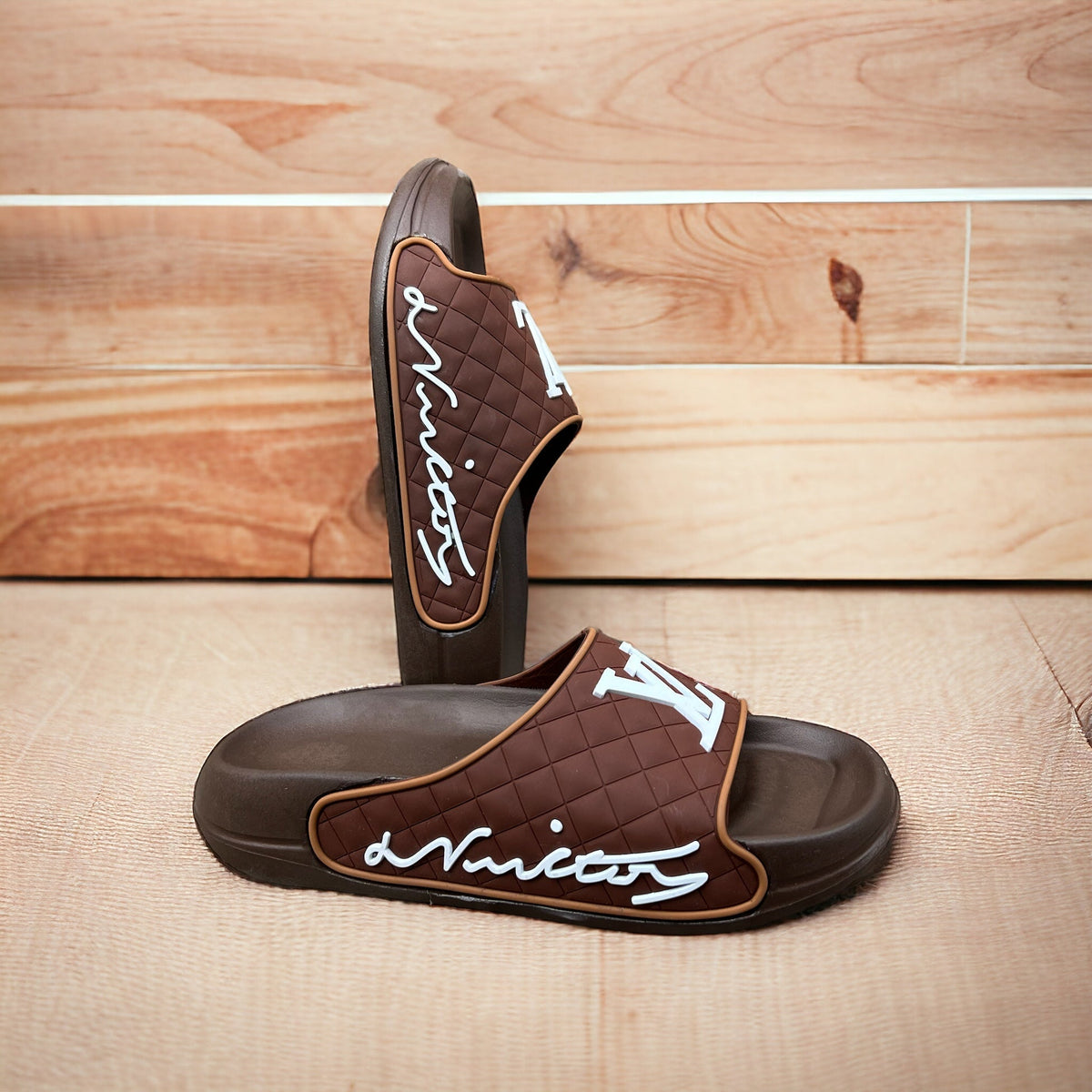 Medicated Brown L-V Soft Sole Slides LS-441